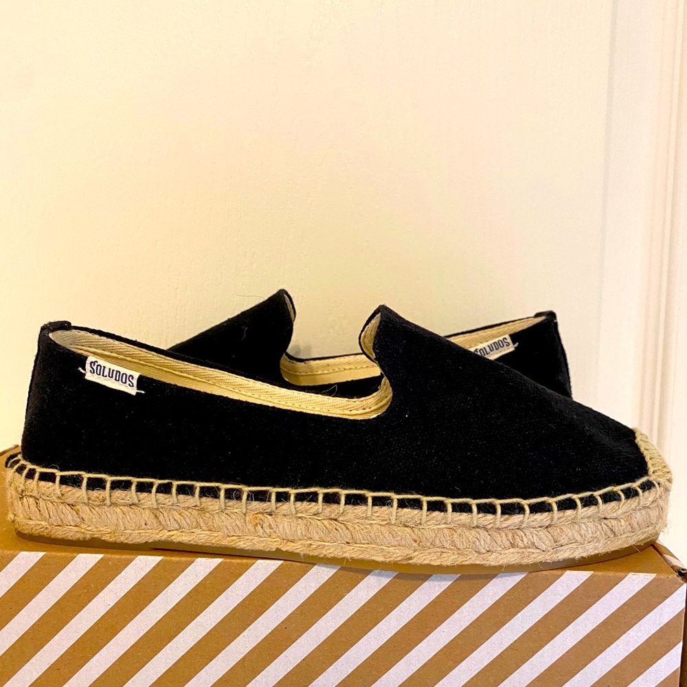Soludos Platform Smoking Slipper (Black) - Size: 7